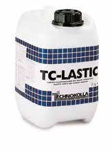 collanti e adesivi tc-lastic Lattice elasticizzante e adesivizzante di gomma sintetica per collanti e malte cementizie. Liquido bianco.