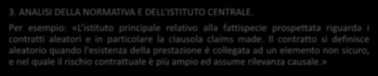 SCHEMA BREVE DEL PARERE 1. INCIPIT. Per esempio: «Il sig. Tizio potrà impugnare la sentenza di primo grado in quanto il contratto assicurativo stipulato non è affetto da nullità.» 2. QUAESTIO IURIS.