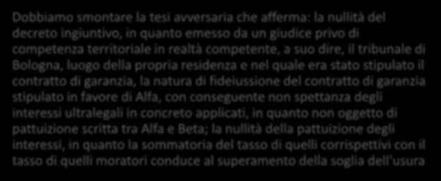 3. I MOTIVI IN DIRITTO Dobbiamo fare un parere in piccolo evidenziando tutte le questioni giuridiche sottese alla traccia.