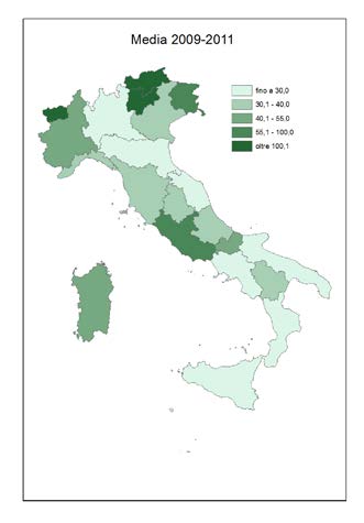 Figura 4 - SPA - Spesa in conto capitale per regione Elaborazioni su dati Conti Pubblici Territoriali Tabella 4 - SPA - Spesa in conto capitale per regione Regione 2000 2001 2002 2003 2004 2005 2006