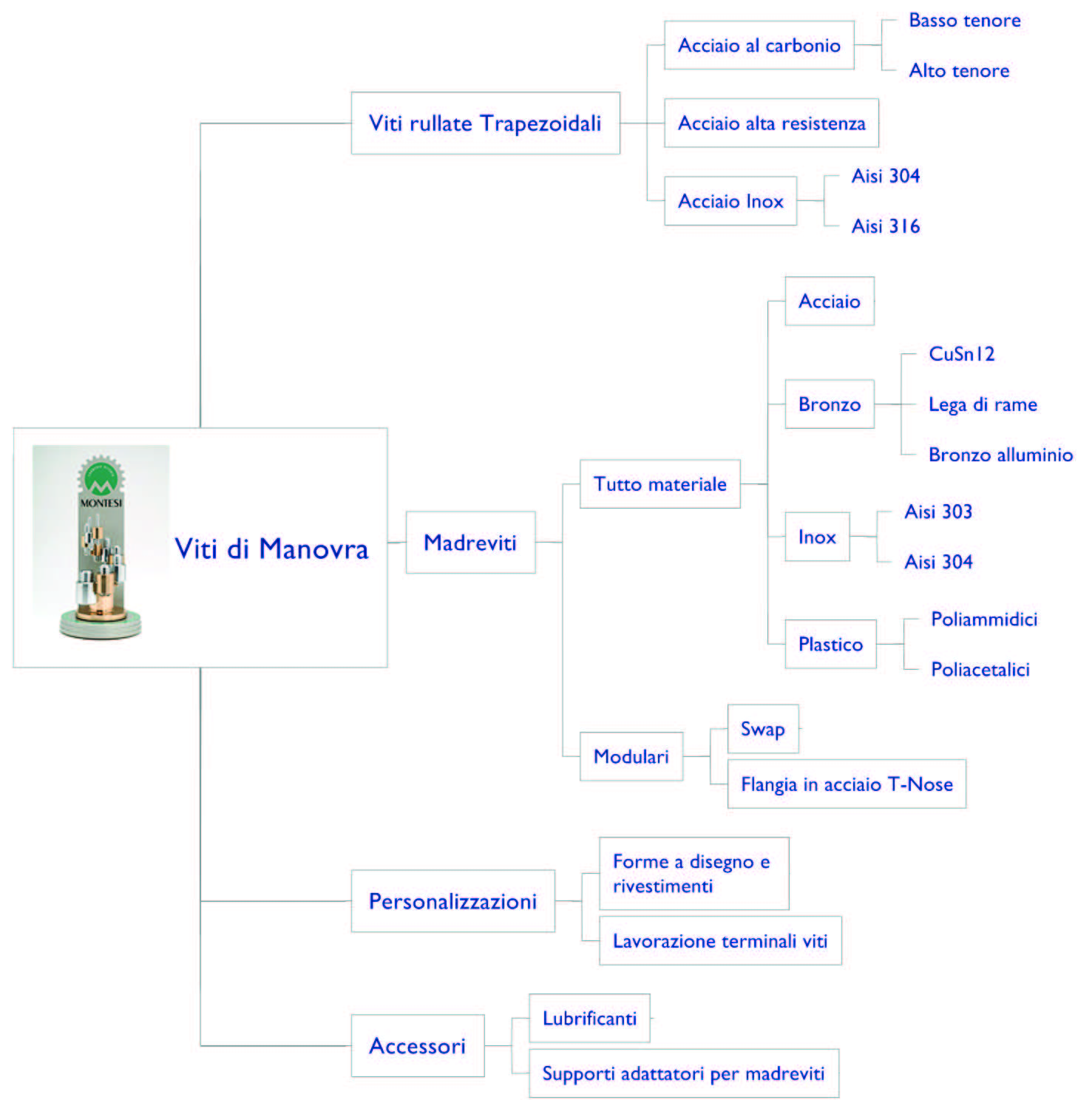 Viti di Manovra Sintesi delle gamme Catalogo Generale Viti di Manovra I dati riportati si intendono informativi e non impegnativi.