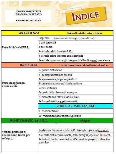 Il modello di P.E.I. elaborato dal gruppo di ricerca è rintracciabile nel sito dell'i.