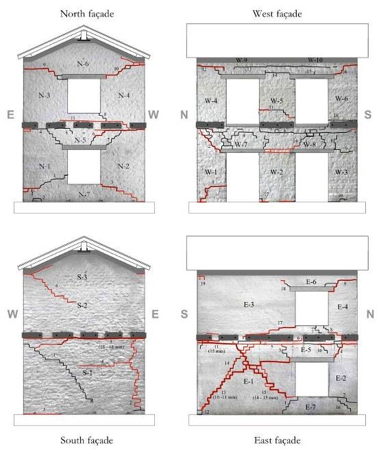 piano delle porzioni superiori delle pareti trasversali avvenuto nel caso del prototipo 1 (Magenes et al., 21c).