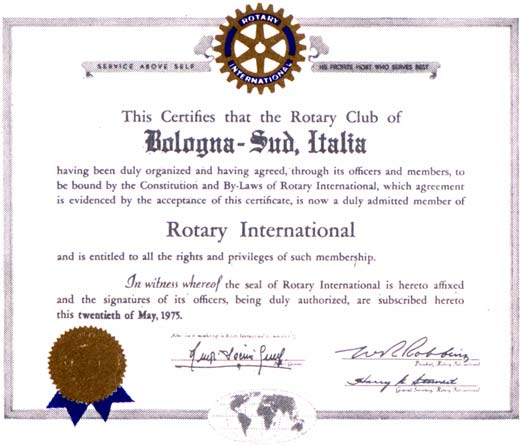 ROTARY CLUB BOLOGNA SUD Il Rotary è condivisione Il Presidente Internazionale WILFRID J.