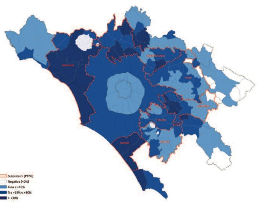 DINAMICHE DELLA POPOLAZIONE Bracciano: + 26% Fiano Romano: + 54% Fiumicino: + 33% Roma: +3% Zagarolo: + 27%