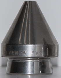 SILE Ugelli a testa tonda o conica con diverse configurazioni di fori frontali, per pulizia di piccole tubazioni (DN30 150) Codice Raccordo Testa FT ØxL 5500.07 1/8 F Conica - 15x15 20-60 5500.