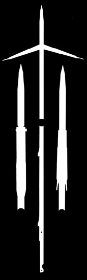 Frecce tahitiane diam. 7 In lega di acciaio INOX alta resistenza trattate (Nei modelli Ergot fino a 120 cm, 2 ergot, da ed oltre 125 cm, 3 ergot) Art. 400300 Art. 4000301 Art. 4000302 Art.