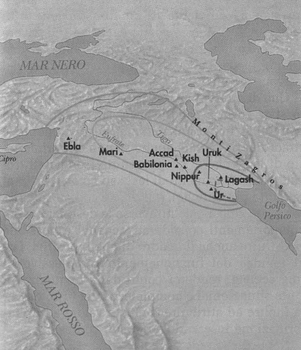 III. La matematica delle civiltà mesopotamiche La terra fra i due fiumi Linea di costa nel III millennio Area di influenza delle prime città stato