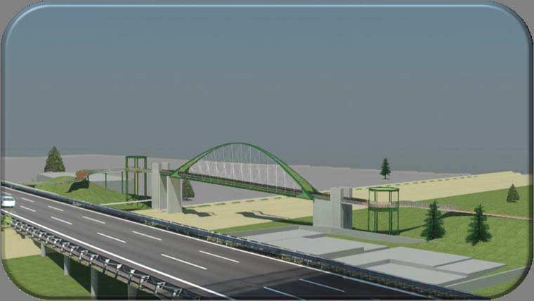 L ATTRAVERSAMENTO DELLA FERROVIA PROGETTO DI STRUTTURE E PARCHI Vista a volo d uccello del complesso in corso di