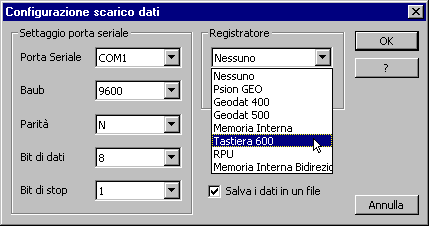 Job n = 0 ENT, ENT (per confermare Imem On) STN=xxx (digitare il numero di stazione dove si è posizionati) ENT, AREA= (digitare il nome del file Area dove sono registrati i punti da picchettare) ENT,