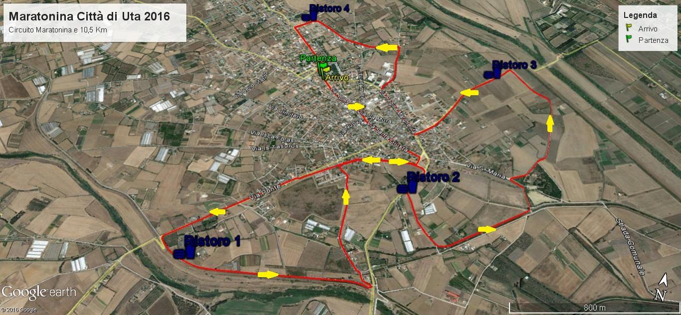 Percorso aratonina (21,097 Km) e 10,5 Km Il percorso, già famoso per essere uno dei più veloci della nostra regione, è stato rinnovato quest anno in occasione della 20^ edizione, per renderlo ancor