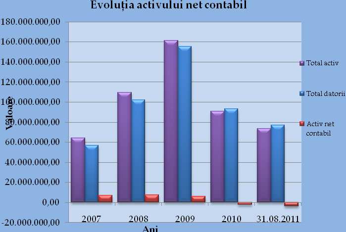 Elementele de natura activelor au o evoluţie crescătoare în intervalul 2007 2009, datorată creșterii activelor circulante.