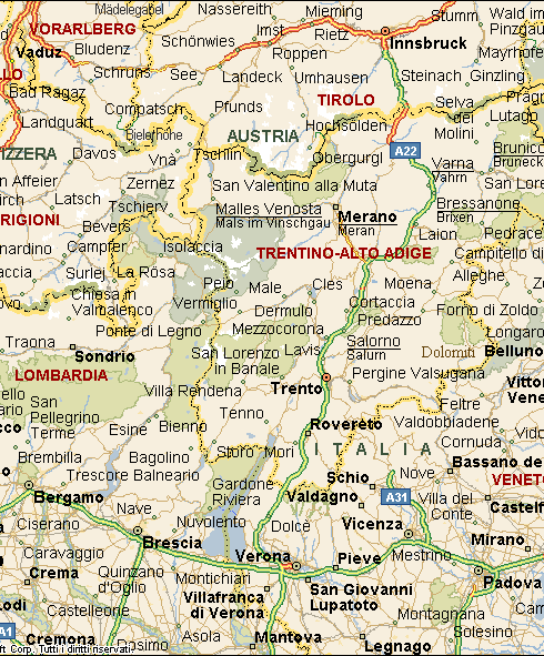 Confine di Stato Austria Vipiteno - Autoporto Sadobre Bolzano Sud - Parcheggio FIMIAN Brennero dir. Sud A22 Brennero - Modena Trento - dir.