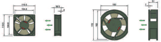 SISTEMI DI VENTILAZIONE IP 54 - IP 55; VNT - VENTILATORI FLT e GFV - DIMENSIONI CARATTERISTICHE FLT GFV B N C T S A M D E F G Ø S P Dimensioni caratteristiche Filtro Ventilatore Dima di foratura