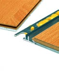 Giunti di dilatazione e finiture I giunti di dilatazione e finiture sono profili in alluminio disponibili nei vari colori dei palchetti che servono per la posa di pavimenti flottanti (cioè non