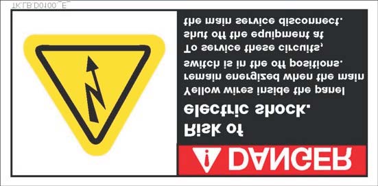 Pittogrammi di sicurezza di prodotto Product Safety Signs and Labels Pericolo di impatto. Mantenersi a distanza da qusta area durante il funzionamento.