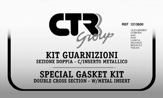 O RING & GUARNIZIONE O RING GASKET Gli o ring sono rappresentati in scala 1:1 - All hose fitting o ring are actual size COMPOSIZIONE 1213508 x 5 KIT GUARNIZIONI SPECIALI SPECIAL GASKET KIT 1213600