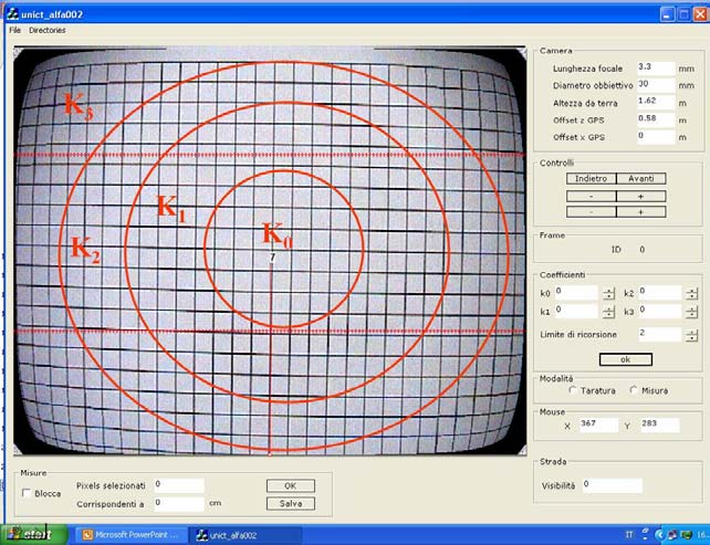 Il software permette di ricostruire le dimensioni degli elementi reali sul piano di proiezione dell immagine in funzione dei parametri ottici della lente (tipo di lente, lunghezza focale, campo di