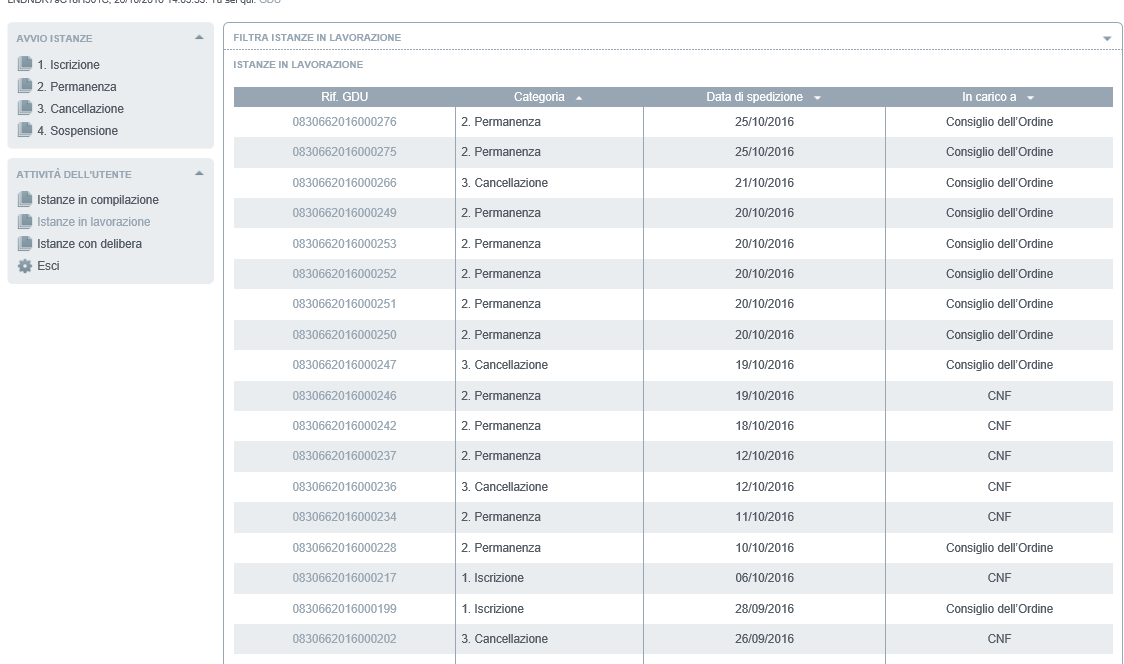 Dove verificare lo stato di una istanza inviata al Consiglio dell Ordine Le istanze che hai depositato rimangono sempre visibili sotto la voce Istanze in