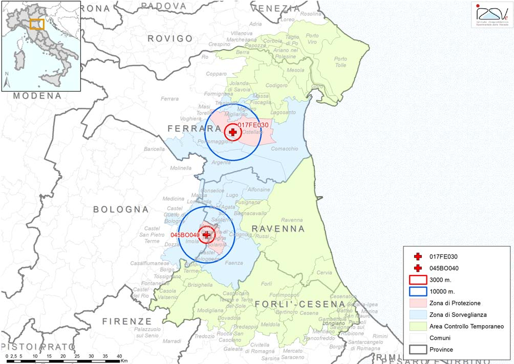 Allegato I Aree di controllo temporaneo ZONA NOME COMUNE CODICE ISTAT Area di Controllo Ariano nel Polesine 029002 Area di Controllo Bagnacavallo 039002 Area di Controllo Berra 038002 Area di