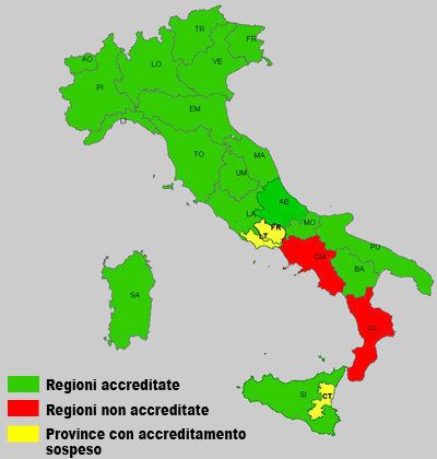 Figura 3 - Situazione regione accreditate MVS 2009 Tabella 33 Focolai MVS 2009 N FOCOLAIO DATA CONFERMA REGIONE PROVINCIA ANIMALI PRESENTI 1 11/03/2009 CALABRIA CZ 1 2 19/03/2009 CALABRIA VV 2 3