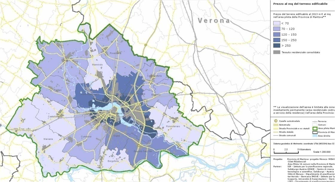 comune BAGNOLO SAN VITO BIGARELLO BORGOFORTE CASTELBELFORTE CASTELLUCCHIO CURTATONE Sviluppo insediativo Aree insediative costo medio al metro quadro degli immobili 600 /mq 600 /mq 650 /mq 600 /mq