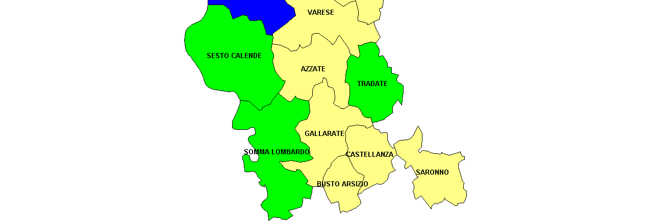 Mappa 1 Distribuzione della percentuale del Taglio Cesareo per Distretto di residenza delle partorienti nell ASL della Provincia di Varese - Anno 2012.