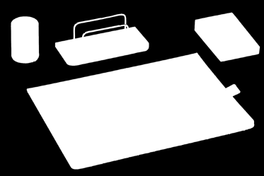 Set da scrivania in similpelle Desk set in leatherette 07.0609 VARIANTI DI COLORE COLOUR RANGE Set da scrivania 5 pz. con sottomano doppio 50x35 cm.