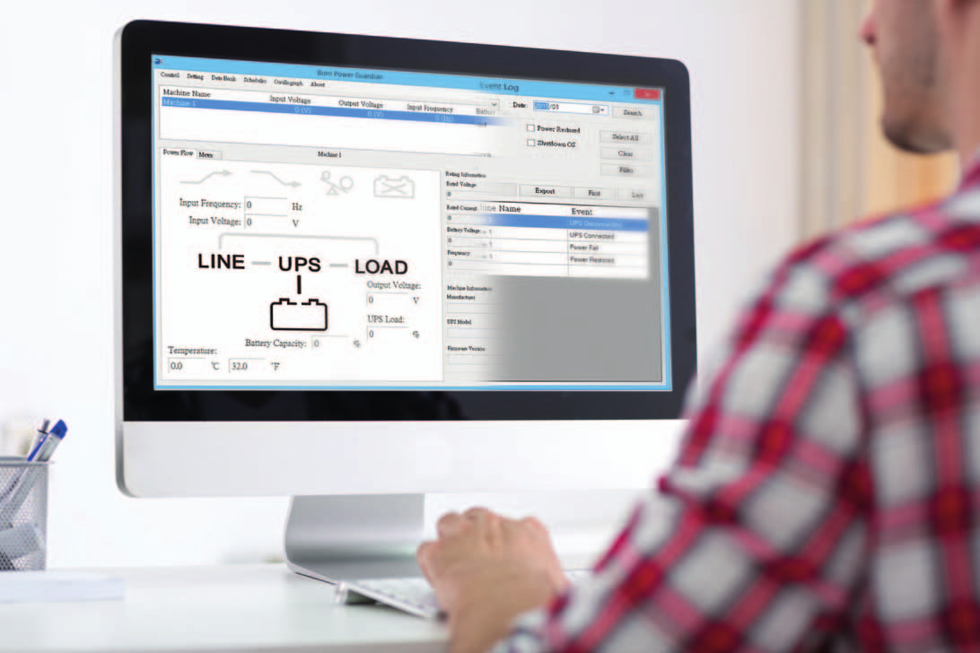 software UPS monofase Borri Power Guardian è un intuitivo software di monitoraggio dell UPS che permette la chiusura automatica e ordinata, anche in vostra assenza, delle applicazioni e del sistema