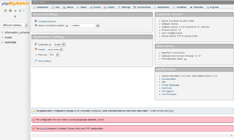 PhpMyAdmin Applicazione web fatta in PHP che permette di gestire MYSQL, inclusa nel sw