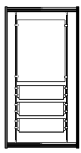 V W W W V cm 160 50x70 50x14,8 50x14,8 50x14,8 INUNO 500V-2 Pannello a muro completo di: - n. 2 barre Rod in acciaio da 6 mm - n.