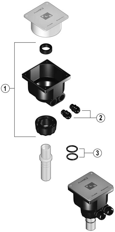 Dati per l'ordine FLOWX3 NUOVO F3.60M.XX Articolo Alimentazione Lunghezza sensore Corpo sensore Elettrodi O-ring sensore Protezione F3.60M.09 24 VCC L0 AISI 316L PVDF AISI 316L EPDM IP65 F3.60M.10 24 VCC L0 AISI 316L PVDF AISI 316L FPM IP65 F3.