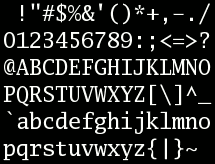 ASCII Caratteri ASCII stampabili,