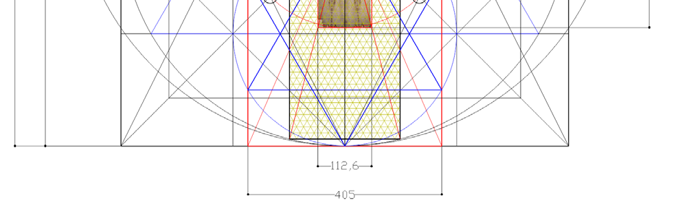 La relazione armonica La forma del rettangolo davidico e la forma del rettangolo sindonico sono generate dallo stesso icnogramma.
