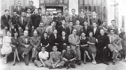 Istituto Tecnico: V Commerciale 1945-46 Da sinistra, in alto: Michele Poma e?