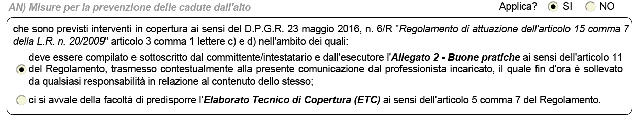 1/3 Sezione Dichiarazioni - Applica SI Con la spunta del primo rb si considera il caso di presentazione dell Allegato 2 Con la spunta del secondo rb si considera il caso in cui il committente intende