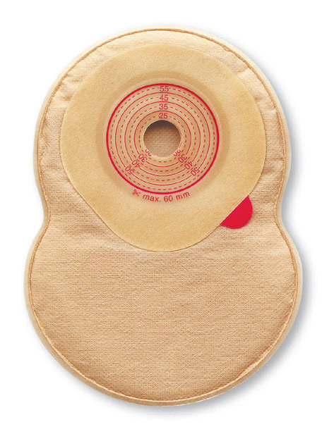 Sacchetto chiuso Il sacchetto chiuso è realizzato in pellicola morbida trasparente o color pelle. Su un lato del sacchetto è presente un apertura circondata da una superficie adesiva.