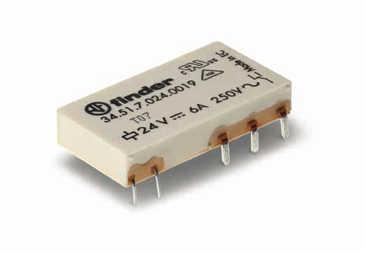 SERIE Relè per circuito stampato SERIE Codificazione Relè elettromeccanico (EMR) Esempio: serie, relè elettromeccanico, 1 scambio - 6, tensione bobina 24 V DC sensibile. B C D 3 4. 5 1. 7. 0 2 4.
