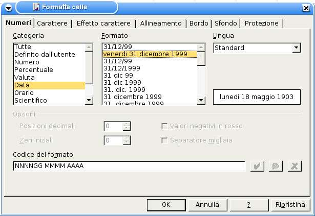 Formato --> Cella... selezioniamo la scheda Numeri e, dopo aver selezionato Valuta dall'elenco Categoria, scegliamo il formato nell'elenco Formato.