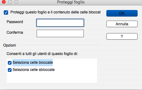 Il formato delle celle (3/4) Si può anche scegliere di bloccare la cella tramite la scheda Protezione celle L opzione di Protetto