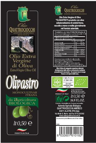 OLIVASTRO AZ. AGR. BIO QUATTROCIOCCHI AMERICO Informazioni aziendali Piante di olivo: 15.