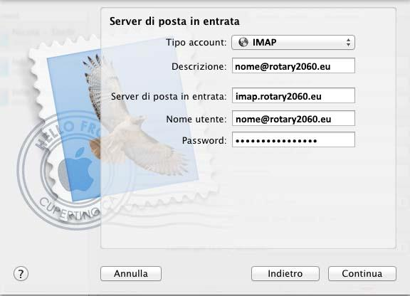 Al termine compare il seguente messaggio. 2.4 Client di posta su Mac OS.