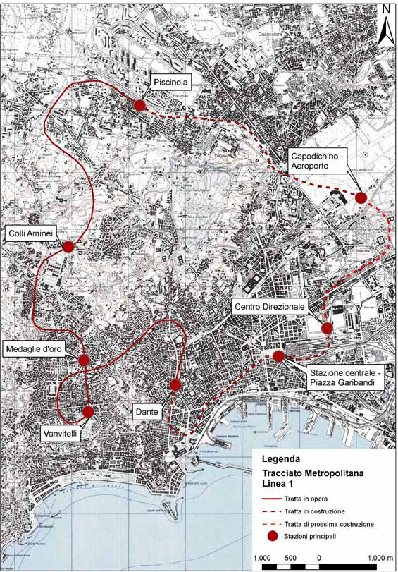 Utilizzo Dati PS nel Tempo Differito Capitolo 5 Figura 57: Tracciato della Linea 1 della metropolitana.