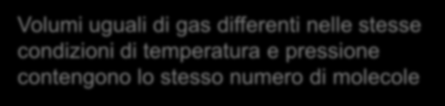 Gas legge di Avogadro V/n=cost 3 T,P cost.