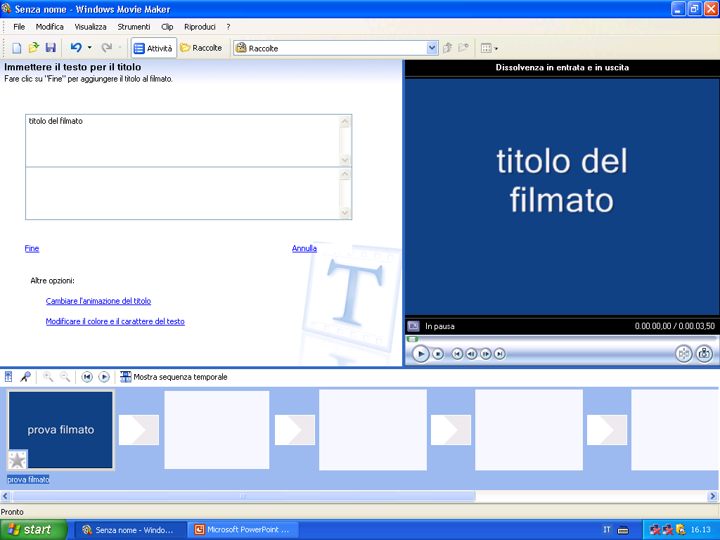 Modificare il testo Inserisci il