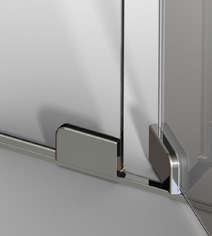Twin pivot doors Porta saloon / Turkish 38 39 Saloon door. Two hinge doors with central magnet profiles. A perfect solution for who has limited space in the bathroom. Porta saloon. Due porte con profili magnetici centrali.