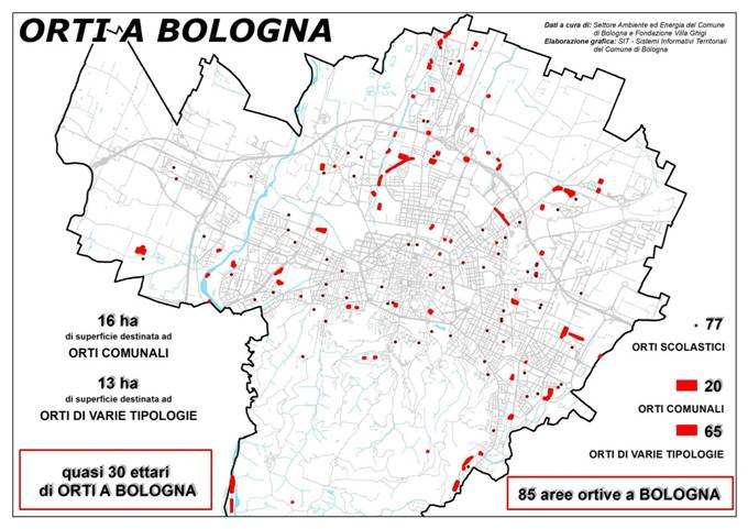 2. LA SITUAZIONE ATTUALE A BOLOGNA: LA CARTA DEGLI ORTI URBANI Gli orti a Bologna rappresentano da sempre un elemento fondante del paesaggio urbano.