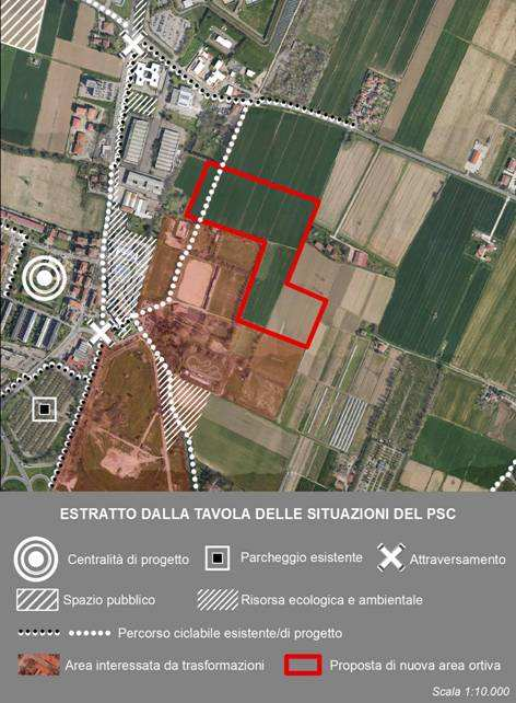 PROPOSTA DI NUOVE AREE ORTIVE QUARTIERE NAVILE Area ortiva n. 9 Area Centro Sportivo Dozza Superficie dell'area: 66.