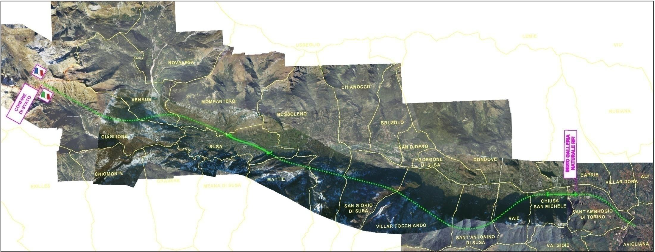 TRATTA INTERNAZIONALE IN TERRITORIO ITALIANO Tunnel di Base Piana di Susa Tunnel Orsiera Piana delle Chiuse L = 12,3 km L = 2.