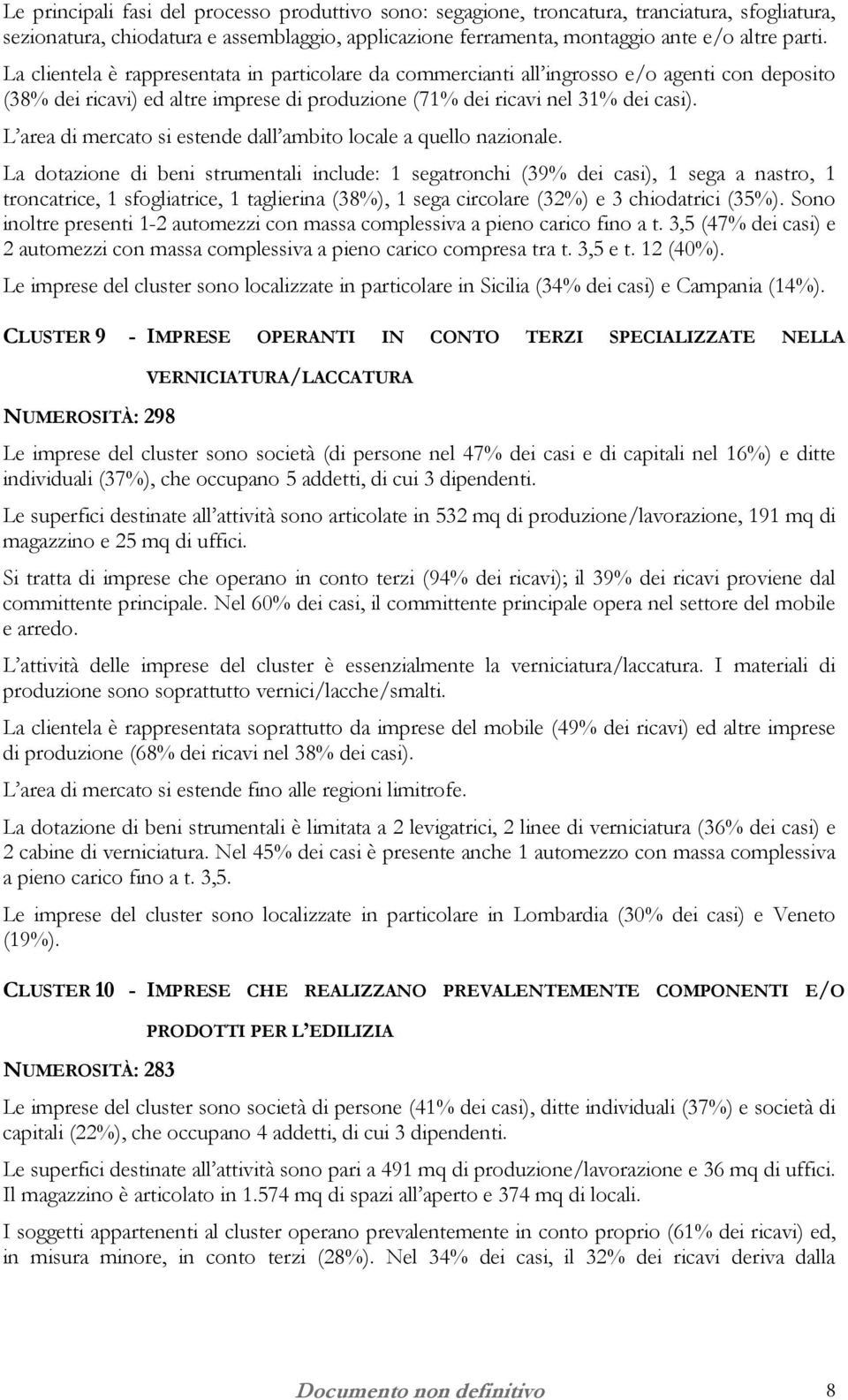 L area di mercato si estende dall ambito locale a quello nazionale.